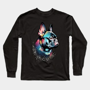 Star Night Side View French Bulldog Long Sleeve T-Shirt